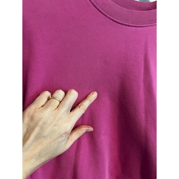 7 Days Active Oversized Pullover Sweatshirt Fuschia Pink Size Small - Picture 4 of 8
